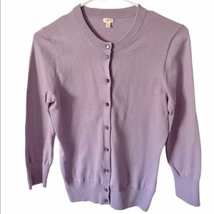 J. Crew Factory Lavender Clare Cardigan Sweater